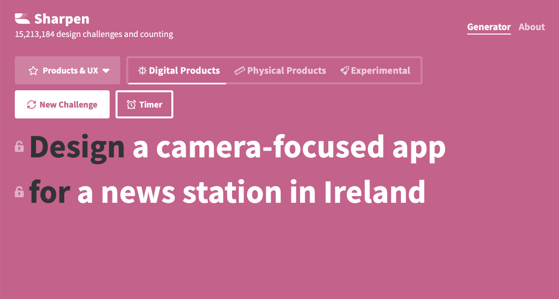 Sharpen - Design Challenge and Brief Generator